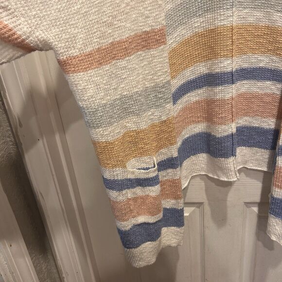 Charlie B Women’s XL Cardigan Sweater Long Open Front Striped Knit Cozy - Picture 3 of 7